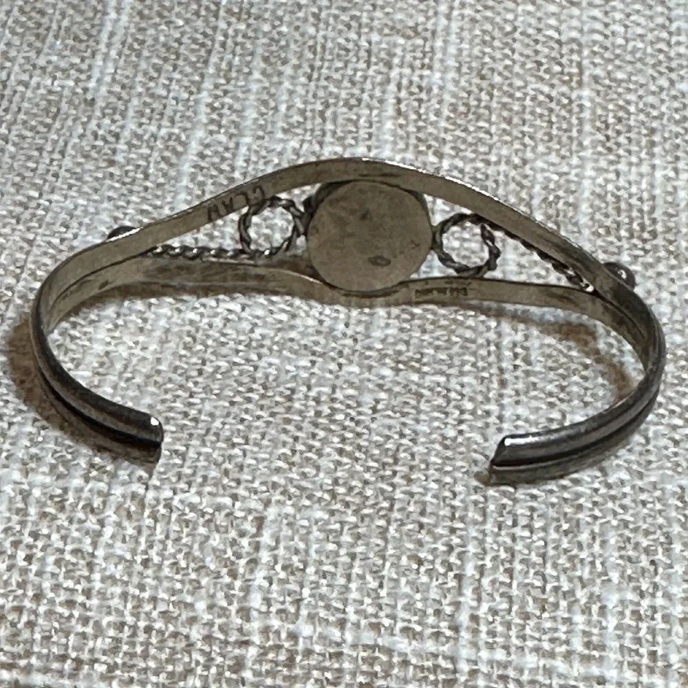 VTG Navajo Pauline Claw Cuff Bracelet Size 5.75‎ Blue Turquoise Sterling 9.2g